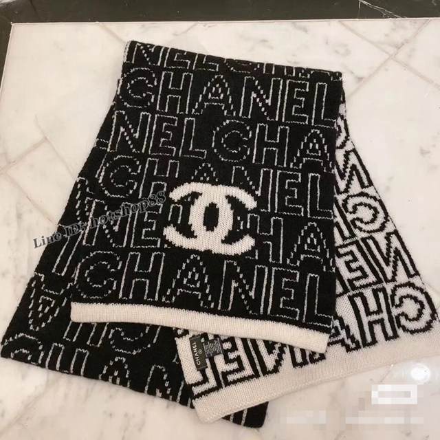 CHANEL專門店新款100%頂級羊絨圍巾 香奈兒字母圍巾 mmyj2201